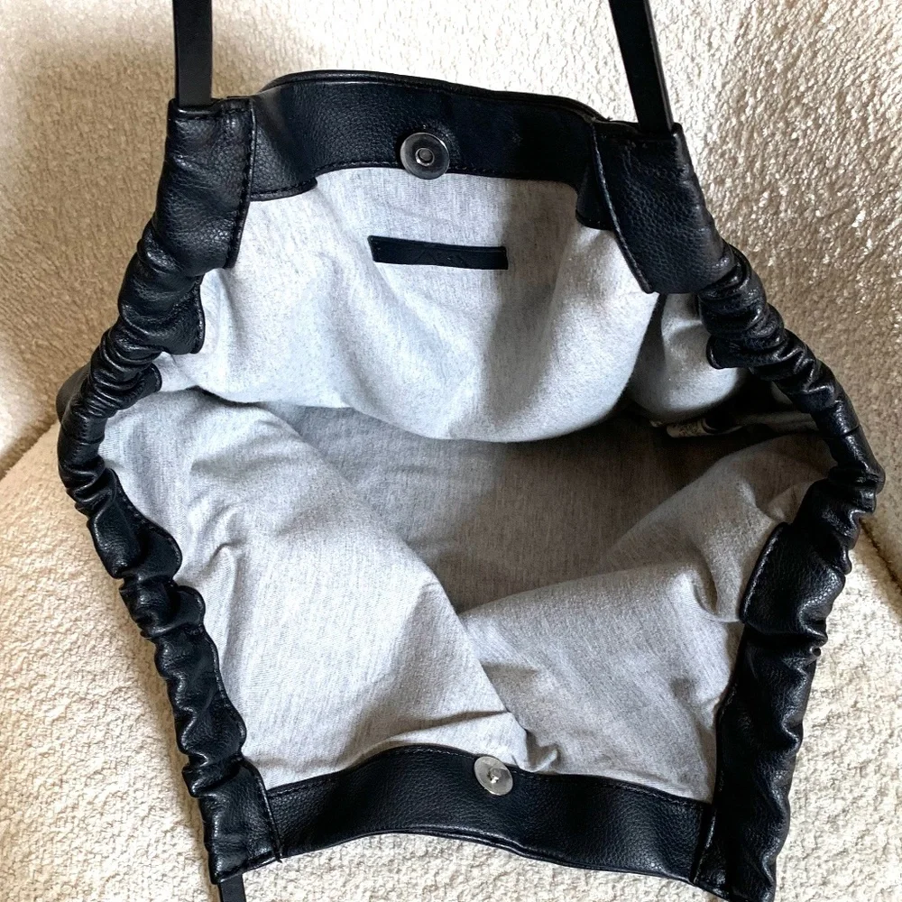ZARA TRF Black Vegan Leather Hobo Shoulder Bag